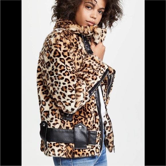 [Blank NYC] Leopard Fur Moto Jacket - Picture 5 of 6